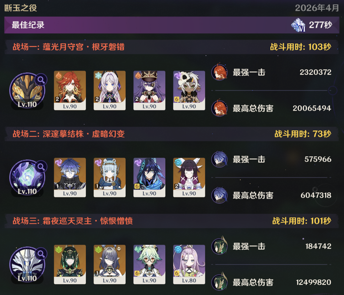 6.5版本幽境有点难度，没角色几乎打不动